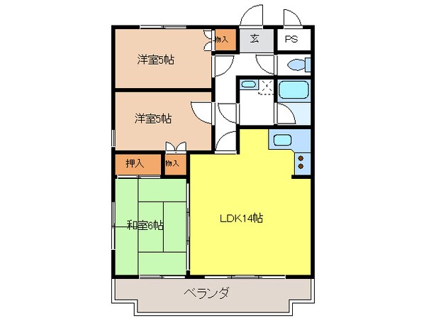 南部マンションの物件間取画像